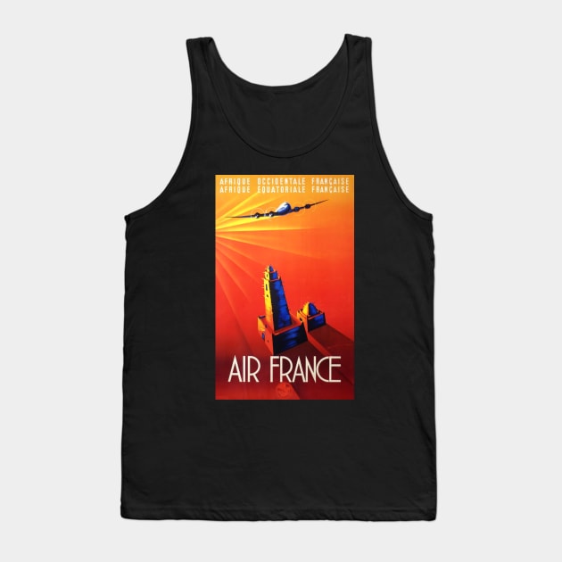 Vintage Travel Poster - Air France to Africa Tank Top by Starbase79